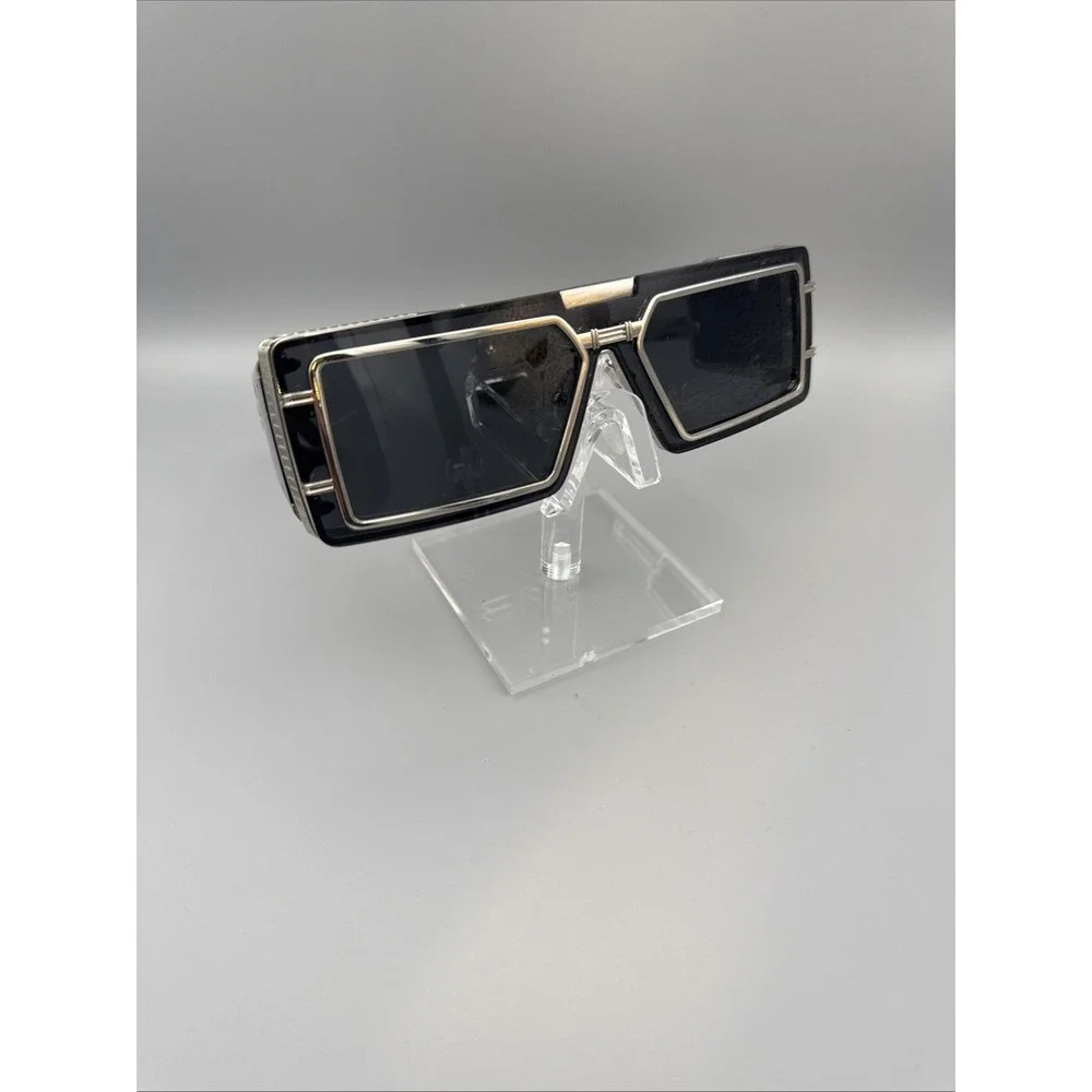 Square Punk Sunglasses Men Vintage Luxury Steampunk  Black/Gold Metal Funk Hip